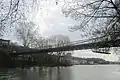 Le pont de l'île Barbe vue hivernale