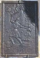 Le sacrifice d'Abraham sur plaque de cheminée