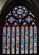 Maîtresse-vitre du transept nord relatant la vie de sainte Anne.