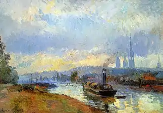 Albert Lebourg, Deux bateaux à Rouen (1900), localisation inconnue.