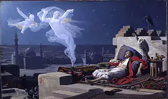 Peinture représentant un homme en train de rêver.