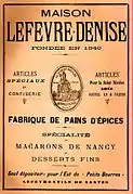 Lefèvre-Denise, encart publicitaire de 1894.