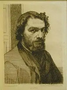 Félix Bracquemond, Portrait de Legros (1874), gravure.