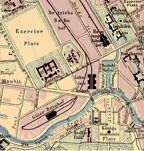 La gare sur un plan de 1875