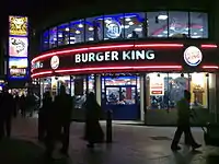 Un restaurant Burger King à Leicester Square, Londres, Royaume-Uni