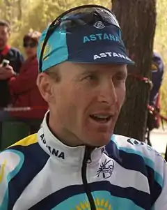 Levi Leipheimer à Palencia après sa victoire d'étape.