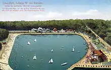 Carte postale de 1914 du parc avec le lac