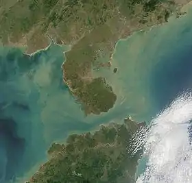 Vue satellite de la péninsule de Leizhou.