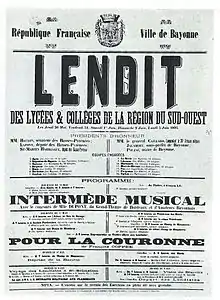 Affiche annonçant un lendit en 1895.