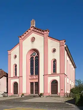 La synagogue de Lengnau (Argovie) (reconstruite en 1848).