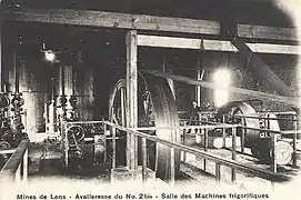 Fosse no 2 Avalleresse du no 2 bis, salles des machines frigorifiques.