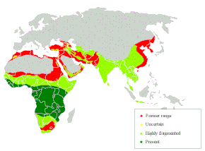 Aire de répartition du Léopard