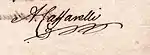 Signature de Auguste de Caffarelli