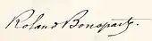 signature de Roland Bonaparte