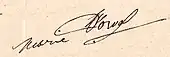 signature de Marie Dorval