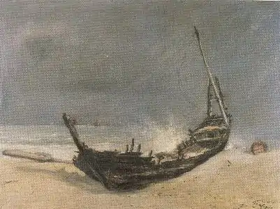 Bateau cassé (avant 1877), huile sur toile, 17,3 × 24,6 cm, Ottawa, musée des beaux-arts du Canada.