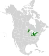 Aire de répartition du Crapet du Nord