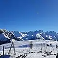 Les Aiguilles d'Arves depuis les pistes des Sybelles