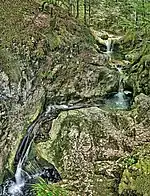 La cascade des Chaudières et ses marmites.