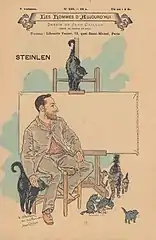 Les Hommes d'aujourd'hui, no 349, 1889. Steinlen se représente sous le pseudonyme de Jean Caillou.