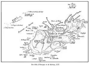 Ancienne carte des Isles d'Auregny et de Burhou - 1757