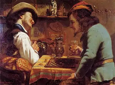 Coups de dames, Gustave Courbet jouant aux Cartes avec un ami, 1844.