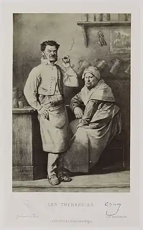 Les Thénardier dans leur auberge de Montfermeil. Illustration de Gustave Brion, 1863.