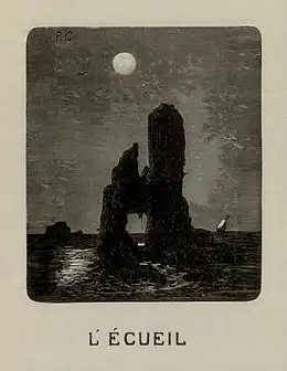 Illustration pour Les Travailleurs de la Mer (1869) de Victor Hugo, édition Hetzel.