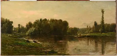 Les Bords de l'Oise, huile sur bois, Reims, musée des Beaux-Arts, musée numérique