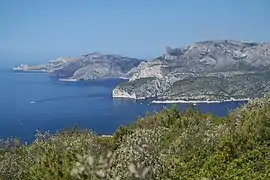 Paysage des calanques vers Cassis.