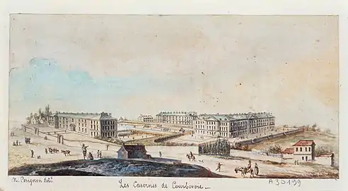 Dessin des casernes de Courbevoie par Nicolas Pérignon (1726-1782)