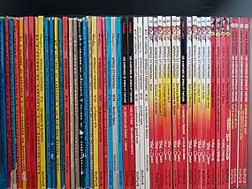 Photo des 54 premiers tomes de Spirou et Fantasio