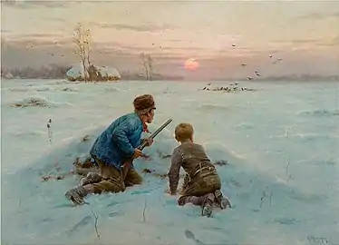 Les Ennemis de la récolte (1894), huile sur toile, 93 × 127,5 cm, localisation inconnue.