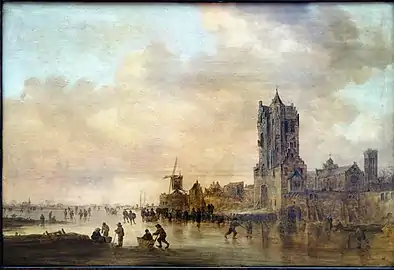 Vue de la Pellekussenpoort en hiver (1645)Palais des Beaux-Arts de Lille.