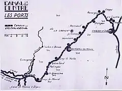 Carte des ports du canal.