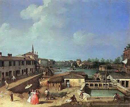 Les écluses de Dolo sur la Brenta1730-1735 par CanalettoStaatsgalerie (Stuttgart)