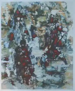 Les Samouraïs contorsionnistes (vers 1985), huile sur toile, 100 × 81 cm, localisation inconnue.