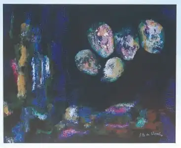 Les Satellites (vers 1987), huile sur toile, 81 × 100 cm, localisation inconnue.