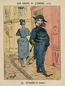Caricature d'un sergent de ville.