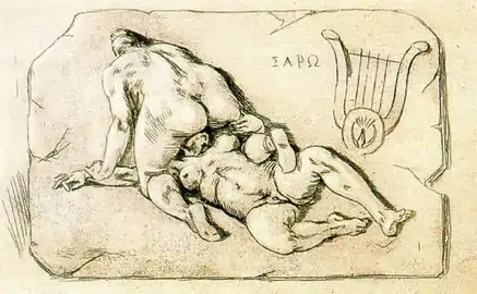 Facesitting, illustration de Félicien Rops — Sappho.