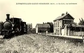 La gare vers 1910(on distingue nettementles deux voies).