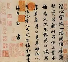 Caractères chinois sur papyrus.