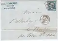 Lettre de Mulhouse de 1866, affranchie avec le cachet français Gros Chiffres 2578
