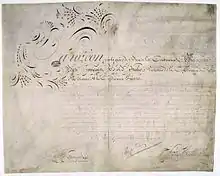 Photographie d'une lettre manuscrite.