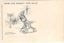 Le traitre Estérazy vu comme le Juif errant par Julio, « La Réforme », 1898