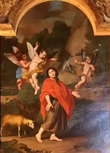 Saint Jean-Baptiste conduit au désert par les anges, Avignon, chapelle des pénitents noirs.