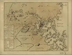 Carte d'époque (XVIIIe siècle) de Boston et sa région.