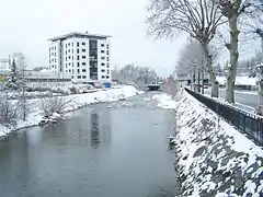 La Leysse sous la neige, à l'entrée nord de Chambéry.