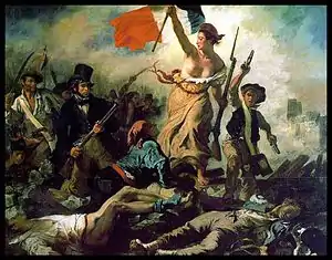 La Liberté guidant le peuple, peinture d'Eugène Delacroix (1830) (Musée du Louvre, Paris).