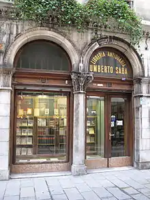 Façade de la librairie Saba à Trieste